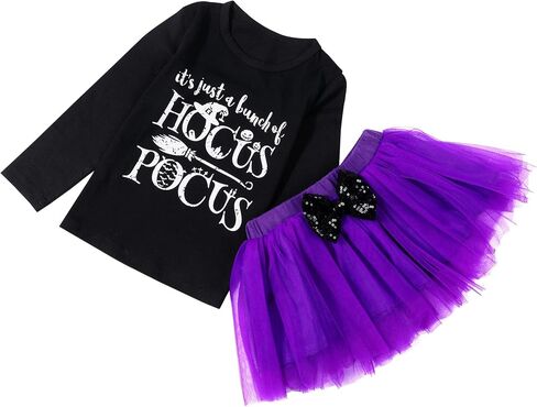 2Pcs Halloween Toddler Baby Girl Smile Pumpkin Tops+Tutu Tulle Skirt Outfits Long Sleeve Clothes in Saudi Arabia