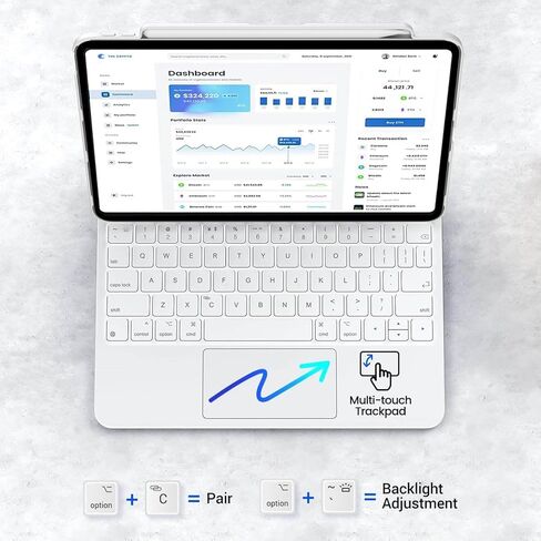 لوحة مفاتيح سحرية متوافقة مع iPad Air 11 بوصة (M2) 2024، وiPad Pro 11 (4th/3rd/2nd/1st)، وApple Magic Keyboard iPad 10.9 بوصة Air 4th/5th Gen مع حامل قلم رصاص، ولوحة مفاتيح ذكية قابلة للطي in Saudi Arabia