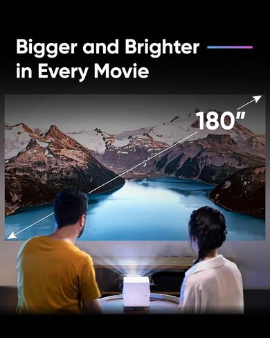 P1000 Short Throw Projector 4K, 2300 ANSI Lumens with H/K Speaker, 180" Big Screen, Auto Focus & Keystone, 4K Gaming Projector 4.2ms Low Latency (Fire TV Stick 4K Max Included) in Kuwait