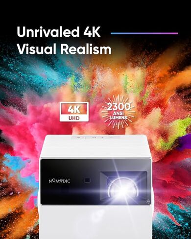 P1000 Short Throw Projector 4K, 2300 ANSI Lumens with H/K Speaker, 180" Big Screen, Auto Focus & Keystone, 4K Gaming Projector 4.2ms Low Latency (Fire TV Stick 4K Max Included) in Kuwait