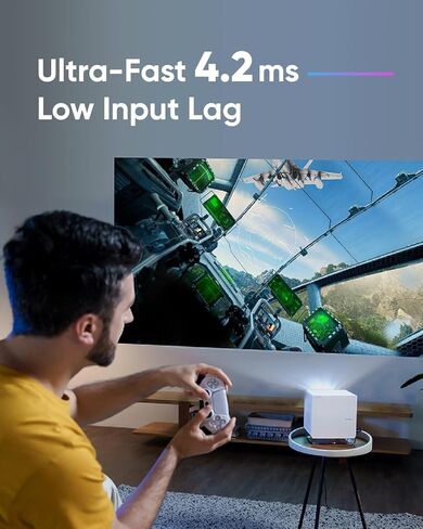 P1000 Short Throw Projector 4K, 2300 ANSI Lumens with H/K Speaker, 180" Big Screen, Auto Focus & Keystone, 4K Gaming Projector 4.2ms Low Latency (Fire TV Stick 4K Max Included) in Kuwait