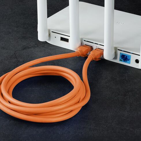 كابل إيثرنت فائق النعومة Cat 6 بطول 3.3 قدم (أسود). سلك LAN مرن عالي السرعة Rj45 للكمبيوتر الشخصي والتلفزيون والكمبيوتر. in Saudi Arabia