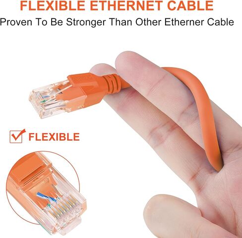 كابل إيثرنت فائق النعومة Cat 6 بطول 3.3 قدم (أسود). سلك LAN مرن عالي السرعة Rj45 للكمبيوتر الشخصي والتلفزيون والكمبيوتر. in Saudi Arabia