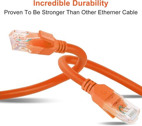 كابل إيثرنت فائق النعومة Cat 6 بطول 3.3 قدم (أسود). سلك LAN مرن عالي السرعة Rj45 للكمبيوتر الشخصي والتلفزيون والكمبيوتر. in Saudi Arabia