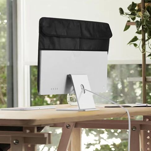 Monitor Dust Cover for iMac 24 inch PU Leather Anti-Static Dustproof Protective Cover for LCD/LED/HD Panel Case Computer Sleeve Monitor Dust Cover with Rear Pocket (Cyan, 24inch) in Saudi Arabia