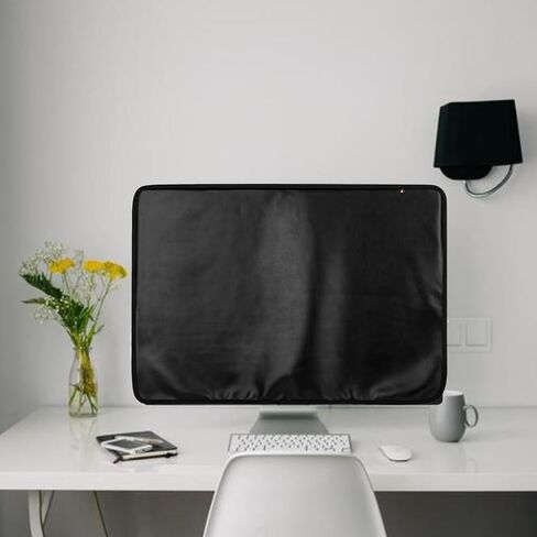 Monitor Dust Cover for iMac 24 inch PU Leather Anti-Static Dustproof Protective Cover for LCD/LED/HD Panel Case Computer Sleeve Monitor Dust Cover with Rear Pocket (Cyan, 24inch) in Saudi Arabia