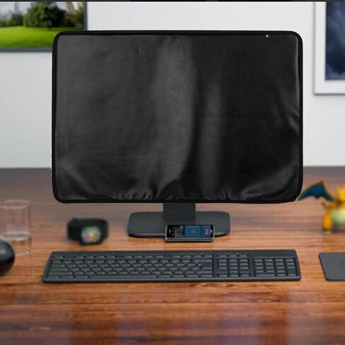Monitor Dust Cover for iMac 24 inch PU Leather Anti-Static Dustproof Protective Cover for LCD/LED/HD Panel Case Computer Sleeve Monitor Dust Cover with Rear Pocket (Cyan, 24inch) in Saudi Arabia
