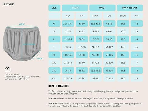 Adult Diaper Cover for Incontinence Noiseless Leak-Protection Underwear Plastic Pants Alternatives -Waterproof,Durable, Lightweight (Gray, Medium) in Saudi Arabia