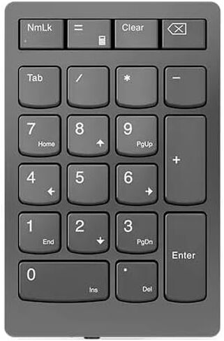 Lenovo Go Wireless Numeric Keypad - Wireless Connectivity - RF - 2.40 GHz Calculator, TAB, Equal, Esc Hot Key(s) - PC - Scissors Keyswitch - Storm Gray in Saudi Arabia