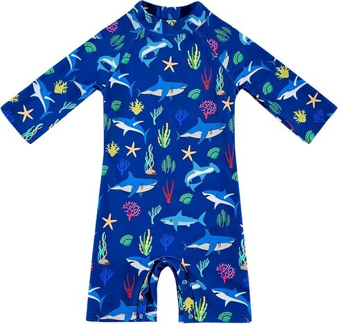upandfast Baby Boys/Girls Zipper Swimwear with Snap Bottom UPF 50+ Sun Protection Toddler One Piece Swimsuit in Kuwait