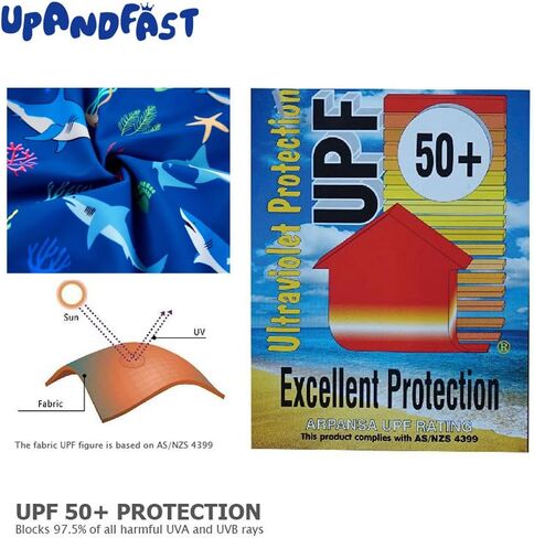 upandfast Baby Boys/Girls Zipper Swimwear with Snap Bottom UPF 50+ Sun Protection Toddler One Piece Swimsuit in Kuwait