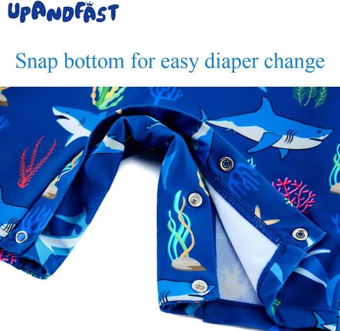 upandfast Baby Boys/Girls Zipper Swimwear with Snap Bottom UPF 50+ Sun Protection Toddler One Piece Swimsuit in Kuwait