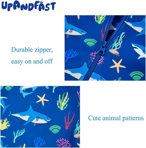 upandfast Baby Boys/Girls Zipper Swimwear with Snap Bottom UPF 50+ Sun Protection Toddler One Piece Swimsuit in Kuwait