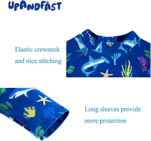 upandfast Baby Boys/Girls Zipper Swimwear with Snap Bottom UPF 50+ Sun Protection Toddler One Piece Swimsuit in Kuwait