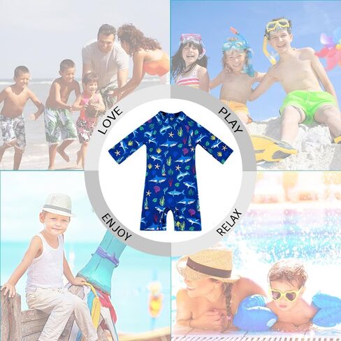 upandfast Baby Boys/Girls Zipper Swimwear with Snap Bottom UPF 50+ Sun Protection Toddler One Piece Swimsuit in Kuwait