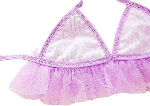 Baby Girls Toddler Kids Two Piece Lace Tutu Swimskirt Swimsuits Bikini Set with Hat in Saudi Arabia