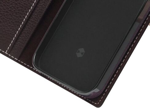 SLG iPhone 12 Pro Max Handcrafted Leather Wallet Case, D8 Full Grain Leather, Diary Flip Cover with Snap Closure, Card Slot Holder with Gift Box (Brown Cream) in Saudi Arabia