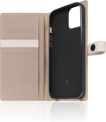 SLG iPhone 12 Pro Max Handcrafted Leather Wallet Case, D8 Full Grain Leather, Diary Flip Cover with Snap Closure, Card Slot Holder with Gift Box (Brown Cream) in Saudi Arabia