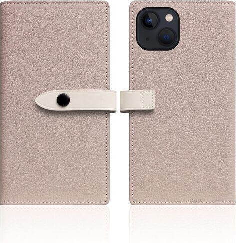 SLG iPhone 12 Pro Max Handcrafted Leather Wallet Case, D8 Full Grain Leather, Diary Flip Cover with Snap Closure, Card Slot Holder with Gift Box (Brown Cream) in Saudi Arabia