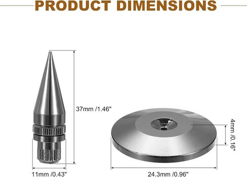 MECCANIXITY 4pcs Black Speaker Spike Kit Shockproof Adjustable Copper Speaker Spike Isolation with Speaker Spikes Pads Mat for Subwoofer CD DVD Audio Amplifier Recorder in Saudi Arabia
