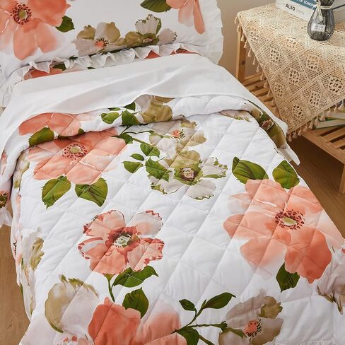 Brandream Toddler Bedding Set Girls Beige Floral Farmhouse Comforter Sheet Set 4 Piece Bed in A Bag Princess Kids Baby Bedding with Fitted Sheet Flat Sheet Pillowcase, Luxury Design in Kuwait