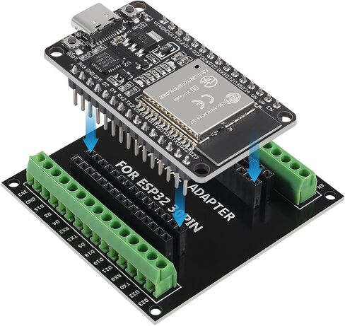 AITRIP 2 Sets ESP-WROOM-32 ESP32 ESP-32S Development Board CP2102 WiFi+Bluetooth Ultra-Low Power Dual Core ESP32-DevKitC-32 ESP-WROOM-32 with ESP32 Breakout Board Shield GPIO 1 into 2 for Arduino in Saudi Arabia