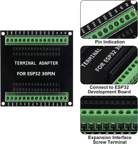 AITRIP 2 Sets ESP-WROOM-32 ESP32 ESP-32S Development Board CP2102 WiFi+Bluetooth Ultra-Low Power Dual Core ESP32-DevKitC-32 ESP-WROOM-32 with ESP32 Breakout Board Shield GPIO 1 into 2 for Arduino in Saudi Arabia