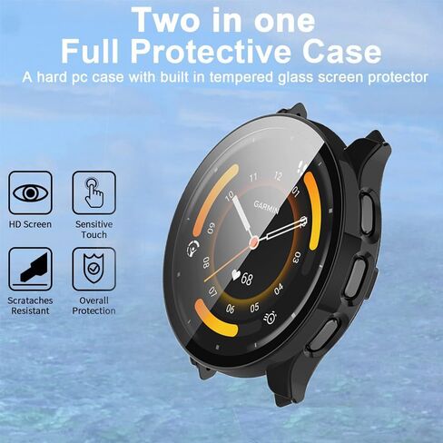 Compatible for Garmin Venu 3S Case, Lamshaw Hard PC Case with Screen Protector Compatible for Venu 3S 41mm / Venu 3 45mm Smartwatch (Venu 3S 41mm, 2 Pack-Black+Black) in Saudi Arabia