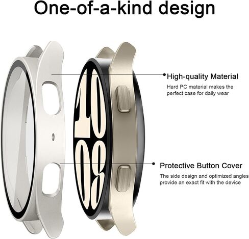 Tobfit 3 Pack Screen Protector Case for Samsung Galaxy Watch 5 / Galaxy Watch 4 40mm, Hard PC Case Built in Tempered Glass Full Around Protective Face Cover, Black(3 Pack) in Kuwait