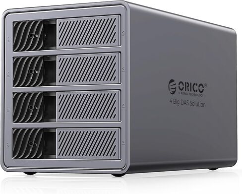 حاوية محرك الأقراص الصلبة ORICO USB 3.0 4 Bay تدعم 8 أوضاع RAID لمحرك الأقراص الثابتة مقاس 3.5 بوصة بحد أقصى يصل إلى 88 تيرابايت للتخزين الخارجي المباشر المرفق، والنسخ الاحتياطي للتوسيع (سبائك الألومنيوم)-9848RU3 in Saudi Arabia