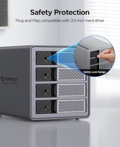 حاوية محرك الأقراص الصلبة ORICO USB 3.0 4 Bay تدعم 8 أوضاع RAID لمحرك الأقراص الثابتة مقاس 3.5 بوصة بحد أقصى يصل إلى 88 تيرابايت للتخزين الخارجي المباشر المرفق، والنسخ الاحتياطي للتوسيع (سبائك الألومنيوم)-9848RU3 in Saudi Arabia