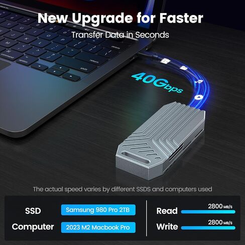 INDMEM 40Gbps M.2 NVMe SSD Enclosure with Cooling Fan,Thunderbolt NVMe Enclosure for M1 M2 Pro/Max, Compatible with USB4/3.2/3.1/3.0/2.0, Support SSD Size 2280 B+M M-Key,8TB Expansion,Tool-Free in Saudi Arabia