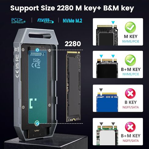 INDMEM 40Gbps M.2 NVMe SSD Enclosure with Cooling Fan,Thunderbolt NVMe Enclosure for M1 M2 Pro/Max, Compatible with USB4/3.2/3.1/3.0/2.0, Support SSD Size 2280 B+M M-Key,8TB Expansion,Tool-Free in Saudi Arabia