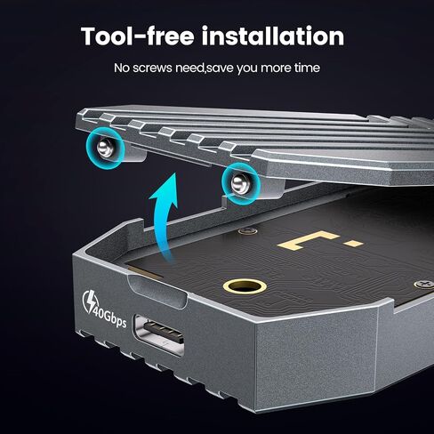INDMEM 40Gbps M.2 NVMe SSD Enclosure with Cooling Fan,Thunderbolt NVMe Enclosure for M1 M2 Pro/Max, Compatible with USB4/3.2/3.1/3.0/2.0, Support SSD Size 2280 B+M M-Key,8TB Expansion,Tool-Free in Saudi Arabia
