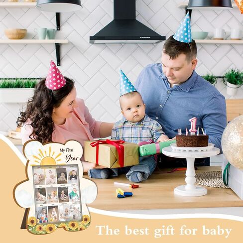 Baby's First Year Photo Frame Disply Board, 12 Months Newborn Photo Frame, Cute Bear Shape Baby Photo Frame, 1st Birthday Baby Keepsake, Fits 1.5 * 2.1 IN Photo in Saudi Arabia
