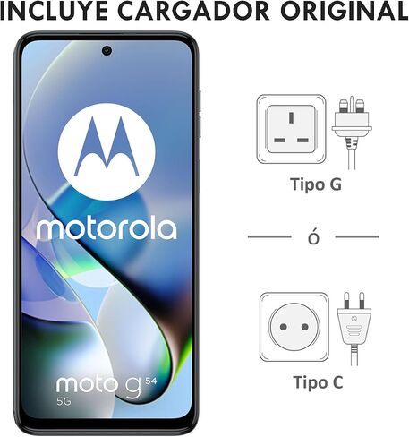 Motorola Moto G54 5G Dual SIM | 8+256GB ROM | GSM Unlocked Smartphone | 6.5" 120Hz IPS LCD Display | Android 13 | 50MP Camera | Li-Po 6000 mAh Battery | International Model - (Blue) in Saudi Arabia