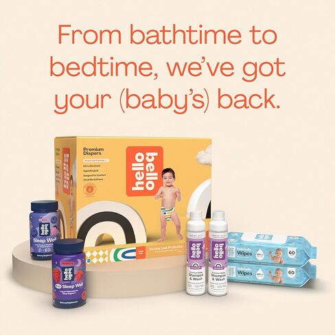 حفاضات الأطفال الفاخرة من Hello Bello، مقاس حديثي الولادة I، 32 قطعة من حفاضات الأطفال التي تستخدم لمرة واحدة، فائقة الامتصاص، ولا تسبب الحساسية مع حساء الحروف الأبجدية المناسب والمريح in Kuwait