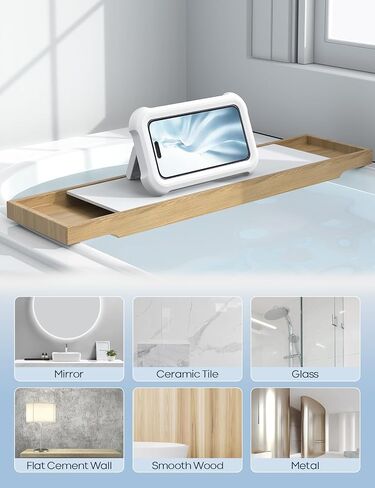 Lamicall Shower Phone Holder Waterproof - 480° Rotatable Wall Mount Case | Retractable Adjustable, Bathroom iPhone Stand Holder, Fog Resistant Bath Shower Accessories for Dorm Room, 4"-7" Phones in Saudi Arabia