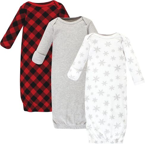 Hudson Baby Unisex Baby Thermal Gown 3pk, Snowflake, Newborn in Saudi Arabia