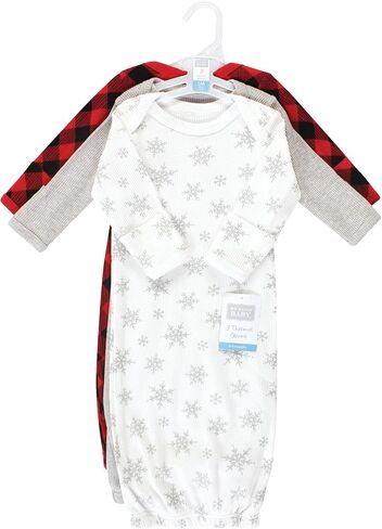Hudson Baby Unisex Baby Thermal Gown 3pk, Snowflake, Newborn in Saudi Arabia