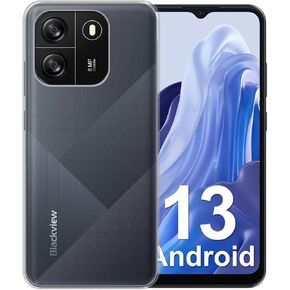 Case for Blackview Wave 6C + [2 Pack] Glass Screen Protector Tempered Film - Transparent Silicone Soft Flexible Bumper Shockproof TPU Protective Cover Shell for Blackview Wave 6C (Clear)
