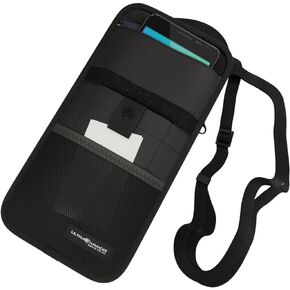 DefenderShield Travel Faraday Pouch for Cell Phones, Passport - Ultra Armor ConcealShield Blocks RFID, GPS, 0-90 GHz - Military-Grade Data Security and Privacy Complete Wireless Signal Blocking
