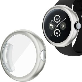 Wugongyan Compatible with Google Pixel Watch 2/Pixel Watch Screen Protector Case Frosted Matte Soft TPU Cover Full Protective Case Built-in HD Screen Film Accessories(8 Colors,Pixel Watch1/2)