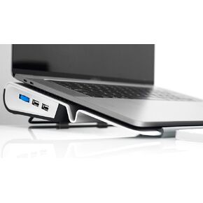 Chill - Stand for MacBook or PC Laptop. Two Fans to Keep Your Laptop Running Cool.Take It Anywhere with You. Aluminum Built Allows it to Hold The Heaviest laptops