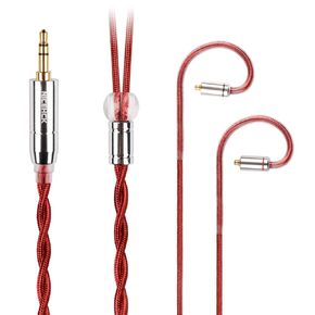 RedAg 4N Monocrystalline Sterling Silver Earphone Re-Cable, High Conductivity Copper Shielding Layer, 2nd Generation Sterling Silver Cable, 0.78, 2Pin, 0.17 inch (4.4 mm) Plug, Metal