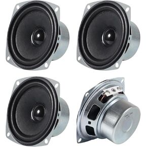 4PCS 10W Mini 3" HiFi Full Range Speaker 8 Ohm Anti-Magnetic Audio 2.0/2.1 Home Stereo Woofer Loudspeaker 90dB High Sensitivity for DIY Boom Box Satellites Speaker