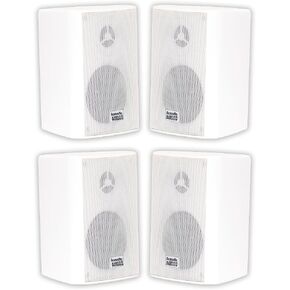 Acoustic Audio AA351W Indoor Outdoor 2 Way Speakers 1000 Watt White 2 Pair Pack AA351W-2Pr