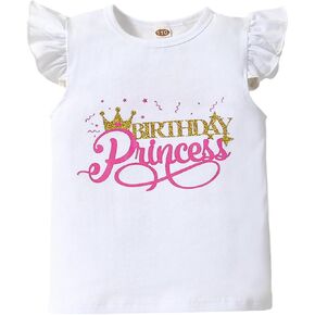 Toddler Baby Girls Birthday Princess Outfits T Shirt