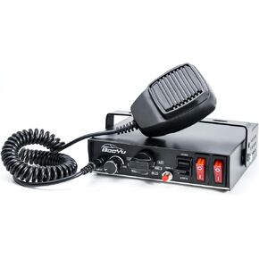 BooYu 9 Tones Police Emergency Warning Siren PA System for Vehicles, Truck [Handheld Microphone][12V/DC 200W ] Capable with Any 8 Ohms/100-200 Watt Horn Speaker (Speaker Not Included)