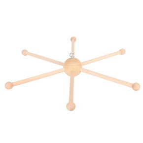 Wooden Mobile Frame Kit, Spherical Six Legs Wooden Mobile Hanger Baby Crib Hanger Frame for Bed Bell Wind Chime Toy DIY Decoration